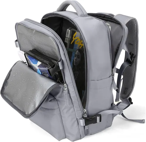 Miniatura 27 de WONHOX - Mochila grande, aprobada para vuelo, unisex, para viajes, trabajo, negocios o laptop, a1-Negro, Medium
