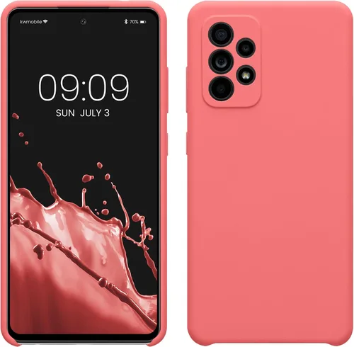 Miniatura 12 de kwmobile Funda compatible con Samsung Galaxy A32 5G - Funda de silicona TPU con acabado suave - Rosa impresionante