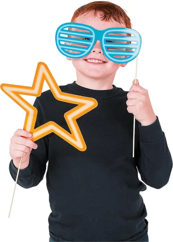 Miniatura 2 de Accesorios para cabina de fotos de fiesta con brillo neón - 12 piezas - Decoración y suministros para fiestas de baile y brillo VBS 2026