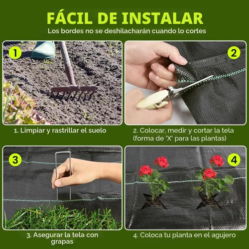 Miniatura 7 de Tela de barrera de malezas de 4 pies x 300 pies, tela geotextil tejida resistente de 3.2 onzas, cubierta de suelo para tapete de jardinería
