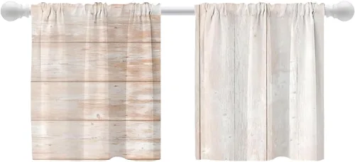 Miniatura 106 de Shrahala Floral Abstract Design Blackout Curtain Tiers, Minimalist Flower Illustration Kitchen Valance Light Blocking Tier Drapes with Rod Pocket, 2