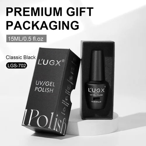Miniatura 5 de L'UGX Esmalte de Uñas en Gel Negro Navideño 15ML (0.5 onzas líquidas) Removible Colores de Gel UV para Arte de Uñas Manicura y Pedicura DIY en Casa
