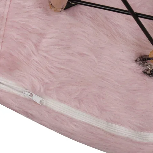 Miniatura 10 de GIA Juego de 1 funda de piel sintética con patas de metal contemporáneas sin brazos y funda extraíble para silla, color rosa champán