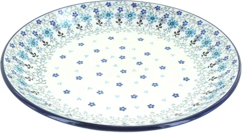 Miniatura 32 de Cerámica pulida de rosa azul – Plato de cena Athena marrón – 10.5 pulgadas de diámetro – Ideal para comidas diarias, comidas informales o como