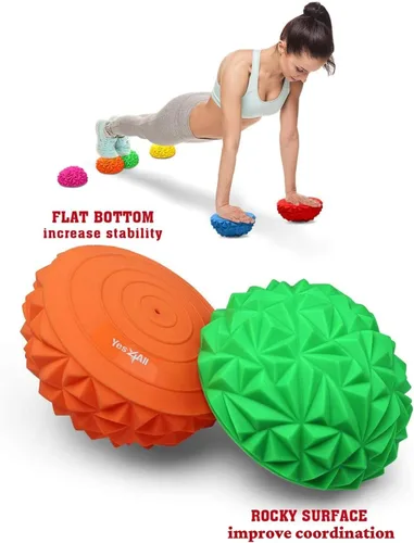 Miniatura 4 de Yes4All Hedgehog Balance Pods for Exercise, Core Body Balancing, Balance Pods for Youth & Adults with Hand Pump - Set of 5