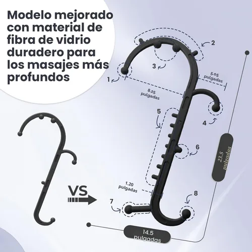 Miniatura 4 de Ranarose Masajeador de Tejido Profundo para Espalda y Cuello - Stick de Masaje para la Espalda para Alivio del Dolor, Removedor de Nudos Musculares