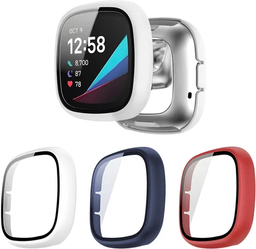 Miniatura 13 de Paquete de 6 fundas protectoras de pantalla para Fitbit Sense 2 / Versa 4 [cobertura completa], parachoques de policarbonato duro, accesorios