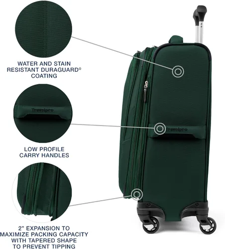 Miniatura 176 de Travelpro Maxlite 5 - Juego de 2 piezas de equipaje de mano de tela, expandibles con 4 ruedas giratorias, bolso blando para debajo del asiento, Negro