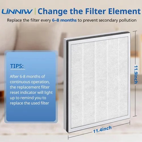 Miniatura 8 de Paquete de 2 filtros de repuesto Vital 100 para purificador de aire LEVOIT, filtro de repuesto HEPA 3 en 1 y juego de filtros de carbón activado