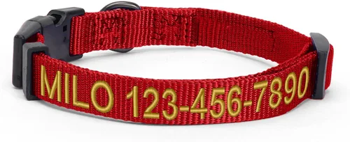 Miniatura 26 de Collar para mascotas Pawtitas, de 6 pies, suave, ajustable, color sólido, de nailon. El collar y arnés a juego para perros y cachorros, se venden