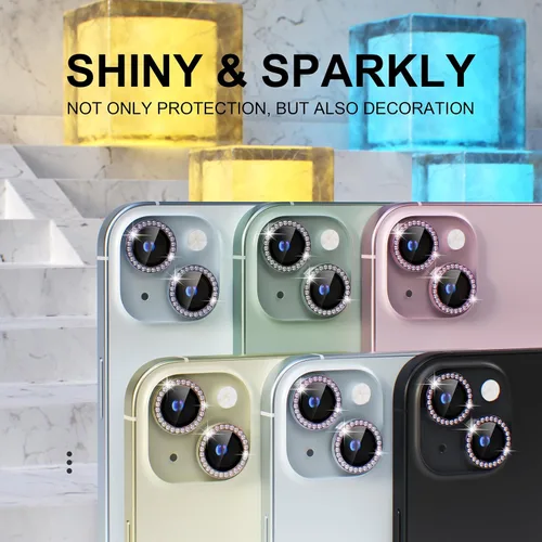Miniatura 7 de Choiche Compatible para iPhone 15/iPhone 15 Plus Protector de Lente de Cámara Brillante, Vidrio Templado 9H Cubierta de Cámara Protector de Pantalla