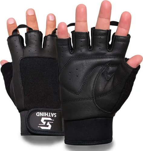Guantes de entrenamiento de cuero para hombres y mujeres, guantes antideslizantes para levantamiento de pesas, gimnasio y ciclismo con malla