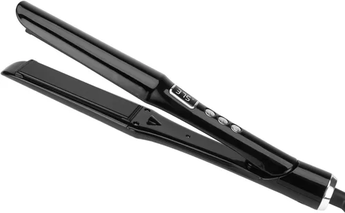 Miniatura 2 de PRITECH - Plancha y rizador de cabello 2 en 1 con plancha plana de titanio y rizador de cerámica, la mejor plancha plana para cabello fino, Negro
