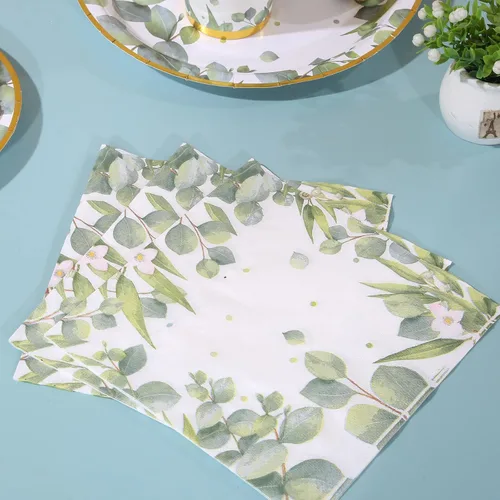 Miniatura 5 de Platos y servilletas para baby shower de género neutro para 25 decoraciones de fiesta verde salvia, decoración de fiesta de cumpleaños para niños