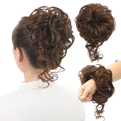 Miniatura 7 de Extensiones de cabello con moño desordenado, superlargas, estilo recogido, recogido, con banda elástica, para mujeres y niñas (12H24)