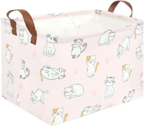 Miniatura 56 de FXOLCSHE - Canasta rectangular rosa de alpaca, canasta de lavandería impermeable plegable para guardería, canasta de juguetes para habitación