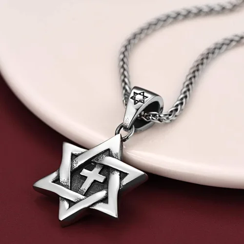 Miniatura 6 de FaithHeart Magen David - Collar con colgante de estrella de David de acero inoxidable, joyería judía para mujeres y hombres, el sello de Salomón
