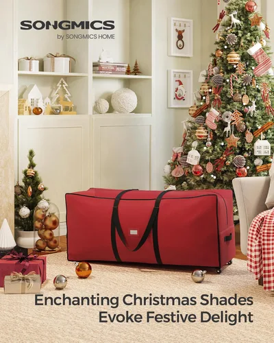 Miniatura 2 de SONGMICS Bolsa de almacenamiento para árbol de Navidad con ruedas de 1.6 pulgadas, bolsa de almacenamiento rodante, hasta 7.5 pies, para árbol