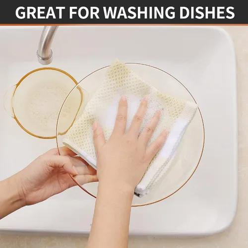 Miniatura 4 de Homaxy Trapos de cocina a cuadros de 100% algodón, 12 x 12 pulgadas, paños de cocina súper suaves y absorbentes, de secado rápido, paquete de 6