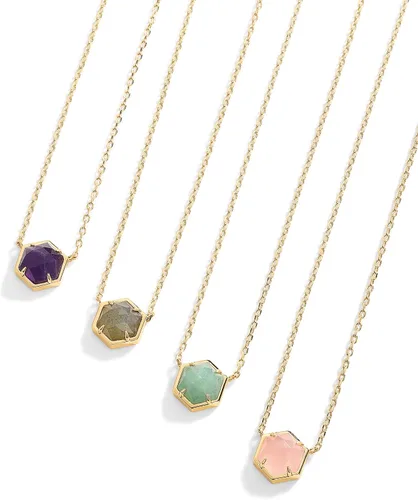 Miniatura 3 de PAVOI Collar con colgante de piedras preciosas chapado en oro de 14 quilates Delicados collares de cadena para mujer Colgantes de amatista