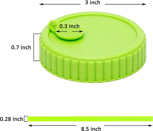 Miniatura 2 de Youngever Paquete de 18 tapas de plástico para tarros con 9 popotes de silicona, tapas de almacenamiento de plástico de grado alimenticio