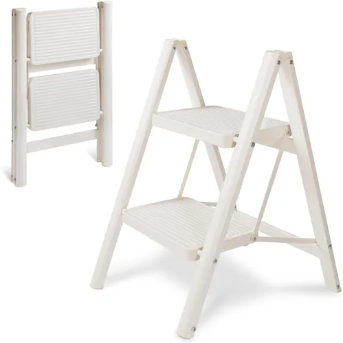Miniatura 9 de Escalera Plegable de 2 Escalones, Taburete Escalón de Servicio Pesado 330 Libras de Carga, Escalera Pequeña de Cocina/Closet para Adultos/Niños