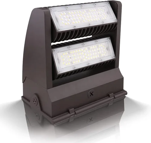 Miniatura 9 de Paquete de luz LED de corte completo de 40 W, paquete de pared ajustable con cabezal giratorio, 5400LM 5000K IP65 Luz de seguridad comercial al aire
