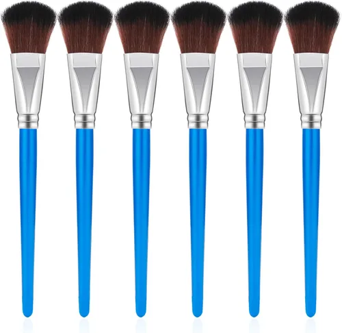 6 pinceles para fregona para pintura acrílica, pincel ovalado de 1 pulgada con mango de madera para acrílico, acuarela, arte facial y corporal