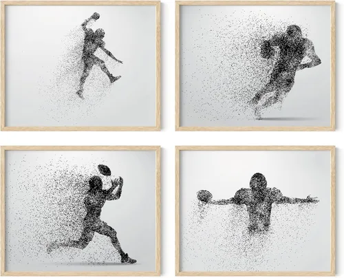 Miniatura 38 de Impresiones artísticas de fútbol americano para pared, juego de 5 (8x10) carteles de fútbol americano sin marco, decoración de sala de fútbol Niños