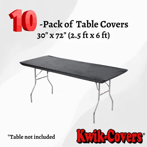 Miniatura 2 de Kwik-Covers Fundas rectangulares de plástico de 6 pies de 30 x 72 pulgadas, paquete de 10 (negro)