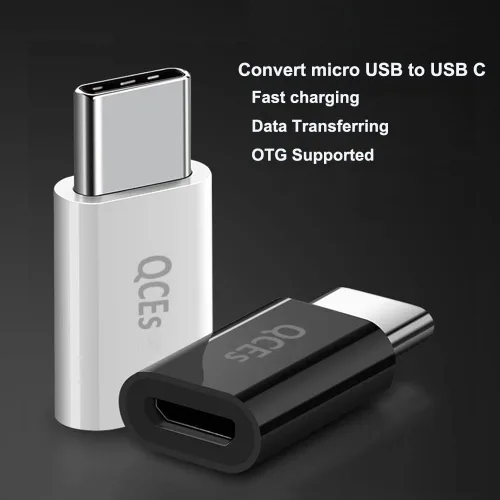 Miniatura 3 de QCEs Paquete de 2 adaptadores micro USB a USB C, adaptador tipo C de carga rápida compatible con iPhone 16/15 Pro Plus, Galaxy S24/S23, teléfonos