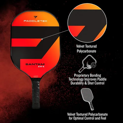Miniatura 4 de Paddletek Bantam EX-L Paleta de pickleball Palas profesionales de pickleball con núcleo de panal, superficie de policarbonato, núcleo