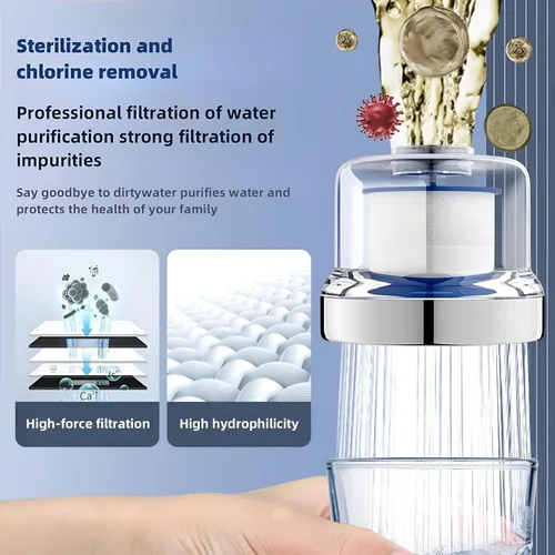 Miniatura 2 de Filtro de agua para grifo de fregadero: filtro de agua dirigido para grifo con 3 filtros reemplazables y diseño duradero para fregaderos de cocina