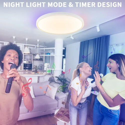 Miniatura 3 de Lámpara de techo de montaje empotrado de 12 pulgadas con control remoto y luces nocturnas, lámpara de techo LED regulable de 2700 K-6500 K, moderna