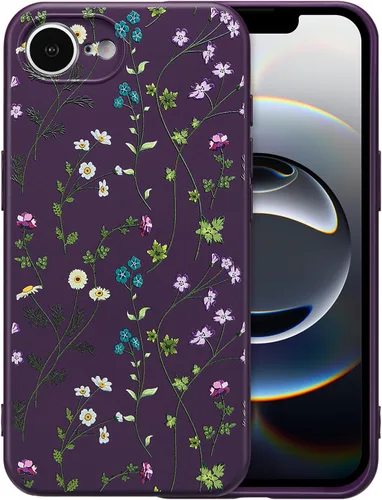 Miniatura 128 de RALEAVO Funda Floral para iPhone 12, Cubierta de Silicona Líquida con Bonito Patrón de Rama de Flores para Niñas y Mujeres, Funda Protectora de Goma