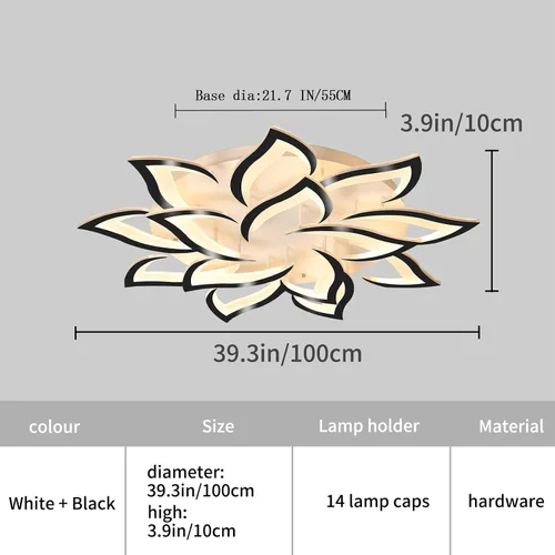 Miniatura 3 de Garwarm Lámpara de Techo LED Moderna, Regulable de 3 Cabezales Cuadrados Accesorio de Lámpara de Techo con Control Remoto, Candelabro de Techo