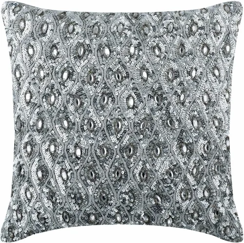 The HomeCentric Funda de cojín para silla, fundas de almohada decorativas de 22 x 22 pulgadas (21.7 x 21.7 in), color plateado, fundas de almohada