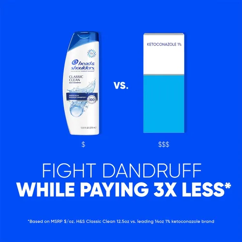 Miniatura 3 de Head & Shoulders Champú anticaspa, paquete doble de champú Classic Clean, 1% de piritiona de zinc, control de escamas, cuidado del cuero cabelludo