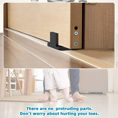 Miniatura 5 de Hotop Guía de piso para puerta de granero, guía inferior para puerta corredera, montaje en el suelo, herrajes de armario deslizantes, de plástico
