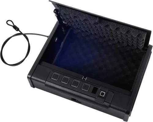 Towallmark Caja fuerte para armas, caja fuerte biométrica para pistolas, tres maneras de acceso rápido para pistola de huellas dactilares segura con