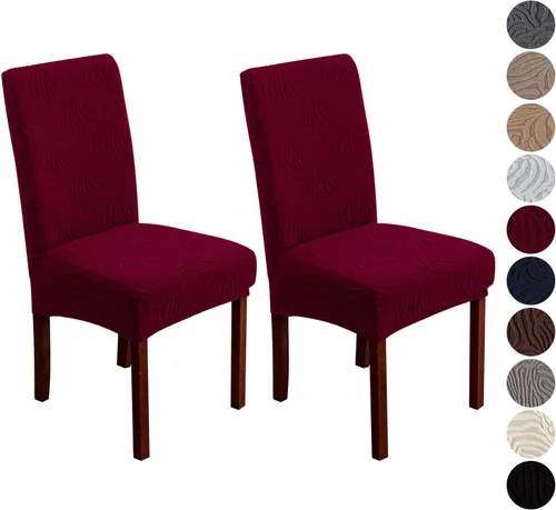 Miniatura 29 de Fundas para silla de comedor, Fundas para sillas de comedor elásticas Parsons, Protector para sillas de comedor y cocina, Extraíbles, Lavables