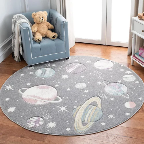 Miniatura 13 de SAFAVIEH Carousel Kids Collection - Alfombra decorativa de 2 x 3 pies, color gris y lavanda, no desprende pelusa y de fácil cuidado, ideal