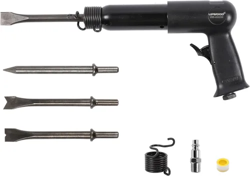 Miniatura 11 de UW-AH250P Kit de martillo neumático de barril largo con retenedor de cambio rápido y 4 cinceles, carrera de 3-5/8 pulgadas, 2200 BPM, peso ligero