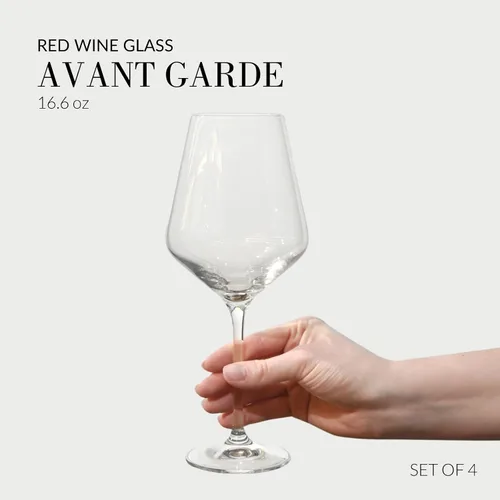 Miniatura 3 de Krosno Copas de vino tinto de 4 piezas de 16.6 onzas, colección vanguardista, perfectas para el hogar, restaurantes y fiestas, aptas