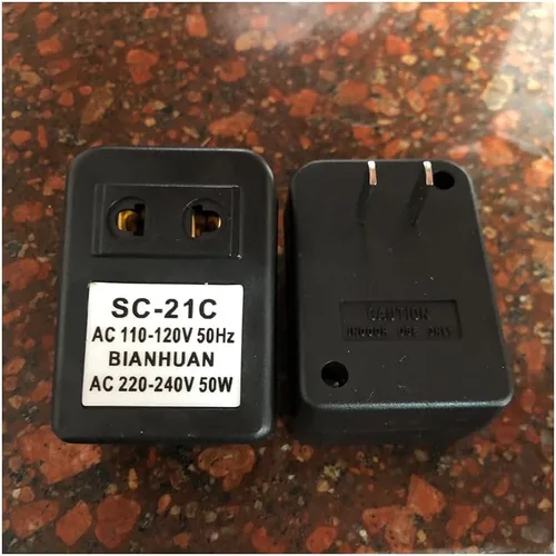 Miniatura 6 de Acxico 1 unids 110 V a 220 V convertidor de corriente adaptador transformador de voltaje adaptador 50 W PC material SC-21C