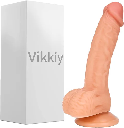 Vikkiy Consolador realista de 7.3 pulgadas que se siente como la piel, material seguro para el cuerpo, estimulador del punto G, consoladores con