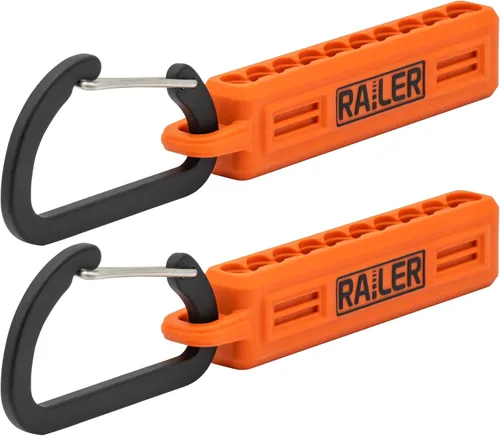 Miniatura 8 de Railer - Organizador de almacenamiento para puntas de destornillador, soporte para puntas negras de 10 agujeros con mosquetón, paquete de 2