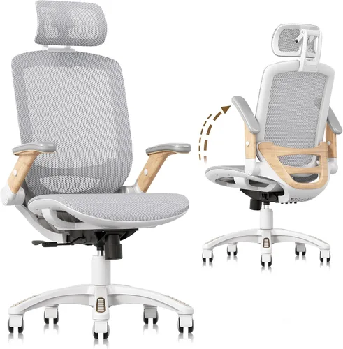 Miniatura 11 de GABRYLLY Silla de Oficina Ergonómica, Silla de Escritorio de Respaldo Alto para el Hogar con Reposacabezas, Brazos Abatibles, Bloqueo de Inclinación