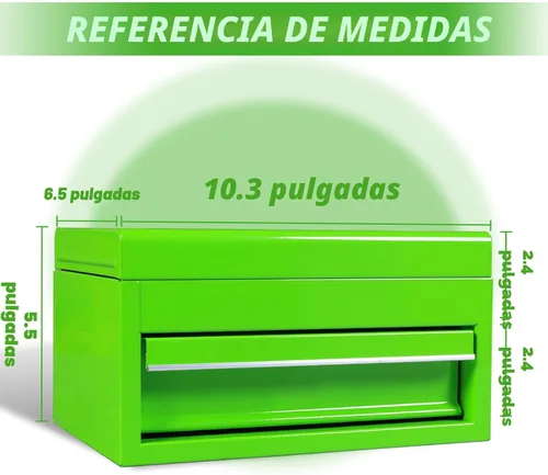 Miniatura 2 de Torin APBT701GB - Mini caja de herramientas portátil de acero de 10 pulgadas con cajón, pequeña caja de herramientas de metal para garaje, hogar