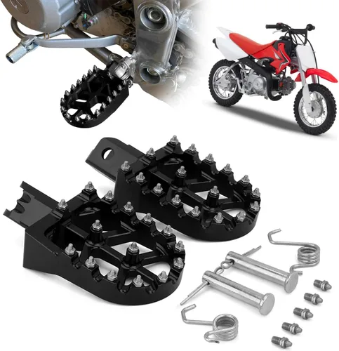 AnXin Reposapiés de Motocicleta Universal CNC para CRF XR CR 50-125cc CT200U Mini Bike SSR Apollo RFZ TaoTao Lifan Kayo Coolster Pit Bike - Negro